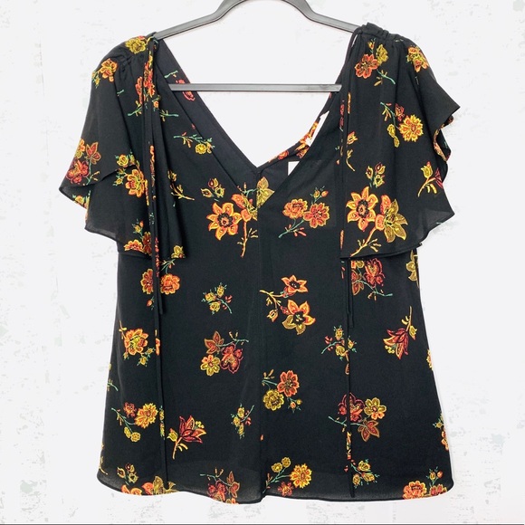 NWT A.L.C. Clara V-Neck Floral-Print Silk Top - Picture 5 of 8